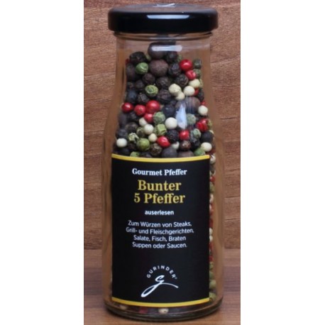 Bunter 5 Pfeffer Mischung - Gourmet Gewürz GURINDER